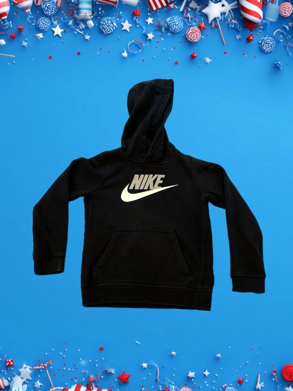 Nike Kids' Black Logo Hoodie Size Kids Small